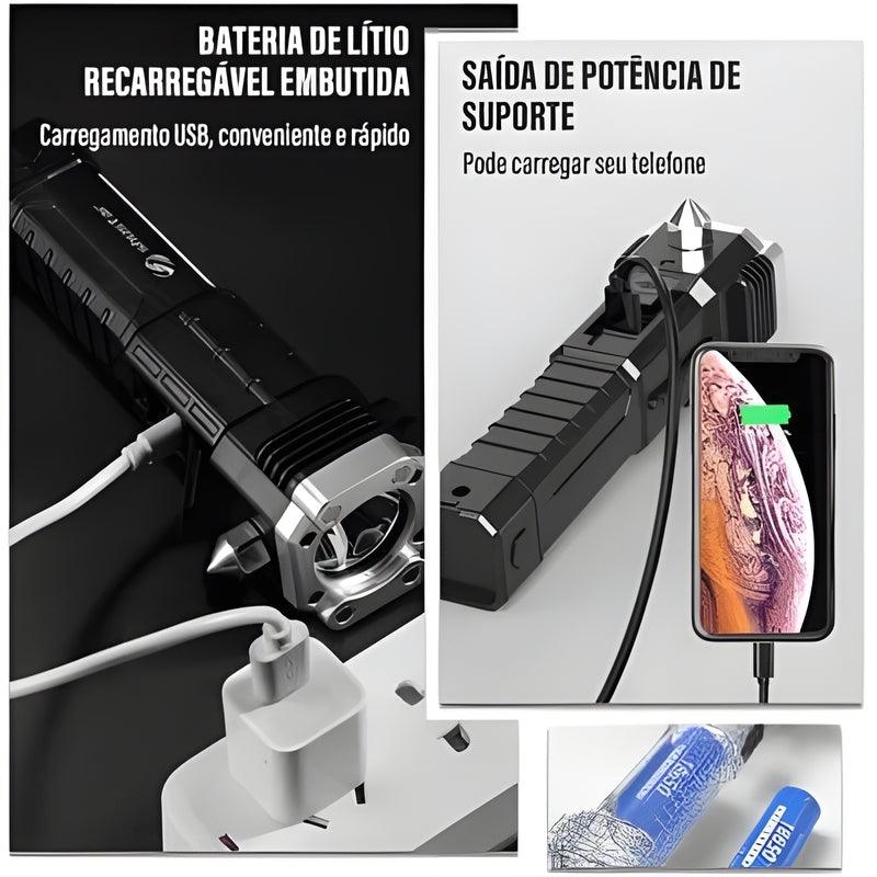 Super Lanterna Tática LaserPro™ 5 em 1