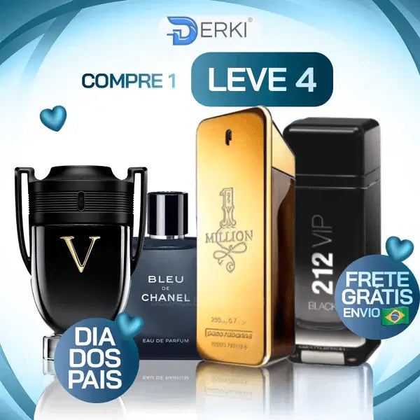 Kit 4 Perfumes Importados (100ml) - 1 Million | 212 | Invictus | Bleu - [QUEIMA DE ESTOQUE🔥]