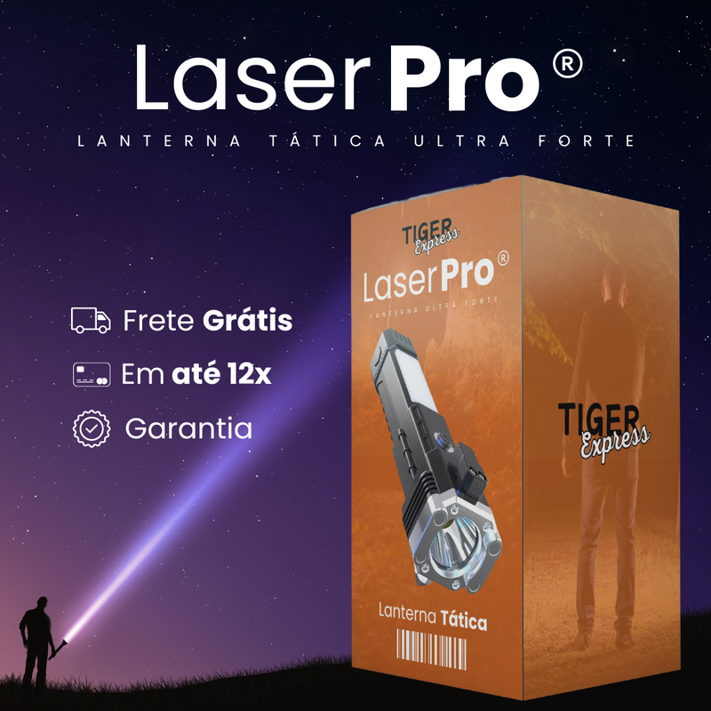 Super Lanterna Tática LaserPro™ 5 em 1