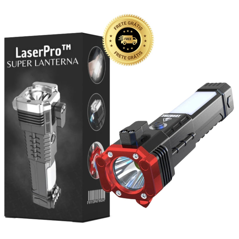 Super Lanterna Tática LaserPro™ 5 em 1